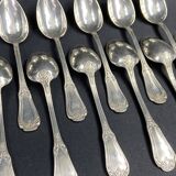 Set of 12 small silver-plated Regency-style spoons