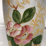 Pair of ovoid vases decorated with flowers