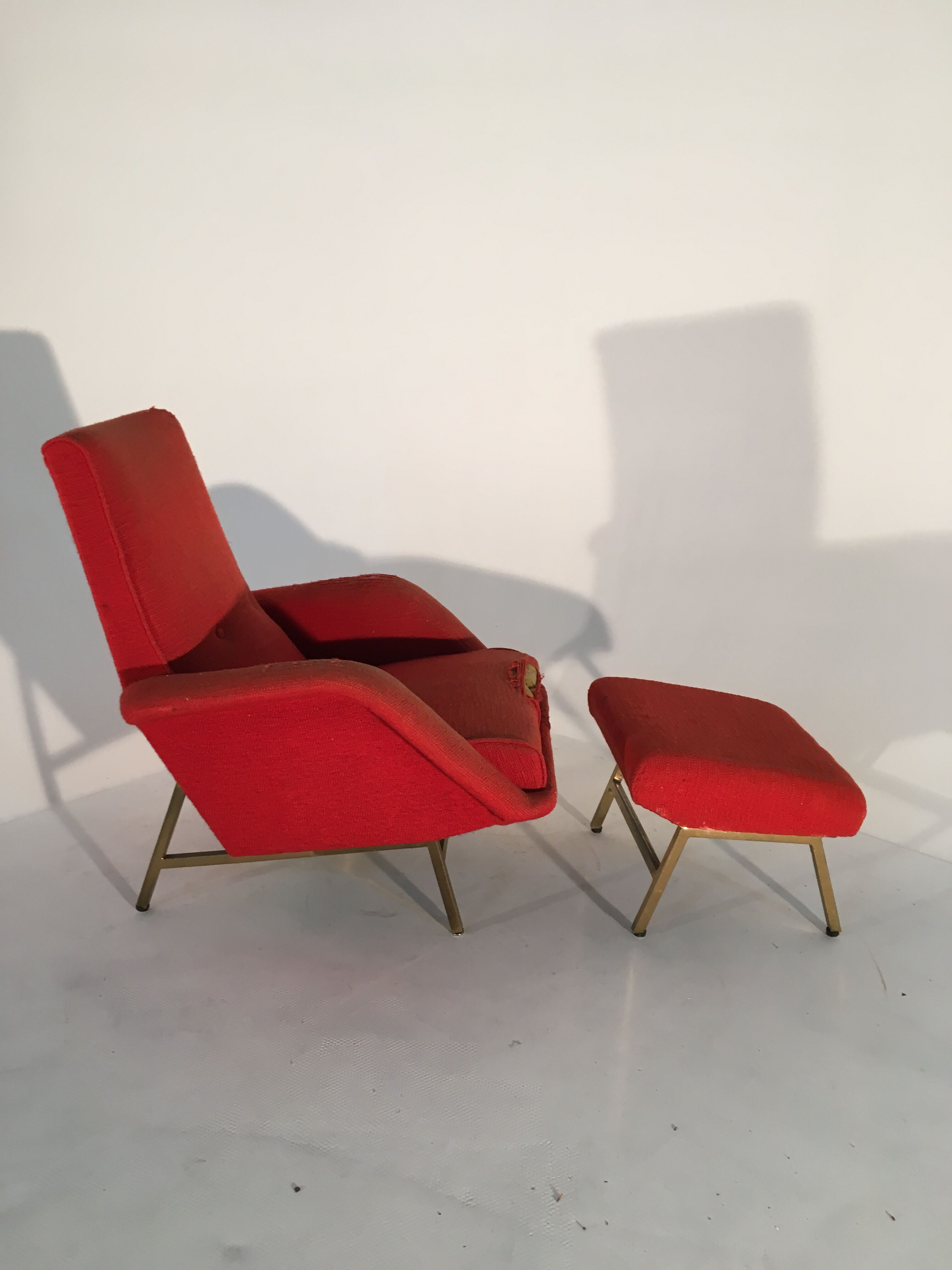 Armchair with ottoman, Italian