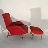 Armchair with ottoman, Italian