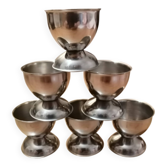6 stainless steel egg cups