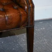 Chesterfield Porter Wingback Chair in Hand-Dyed Leather