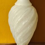 Antique twisted marble lamp base - white stone lamp