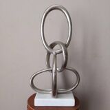 Handcrafted sculpture cast aluminum contemporary design abstract art