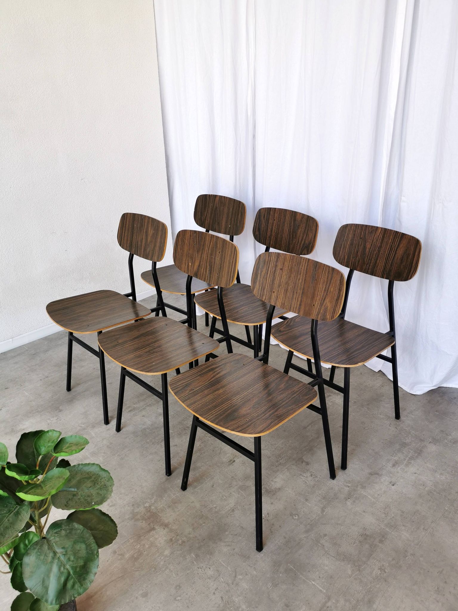 Vintage Industrial School Chairs - STOL Kamnik - 70s Yugoslavia - Set of 6