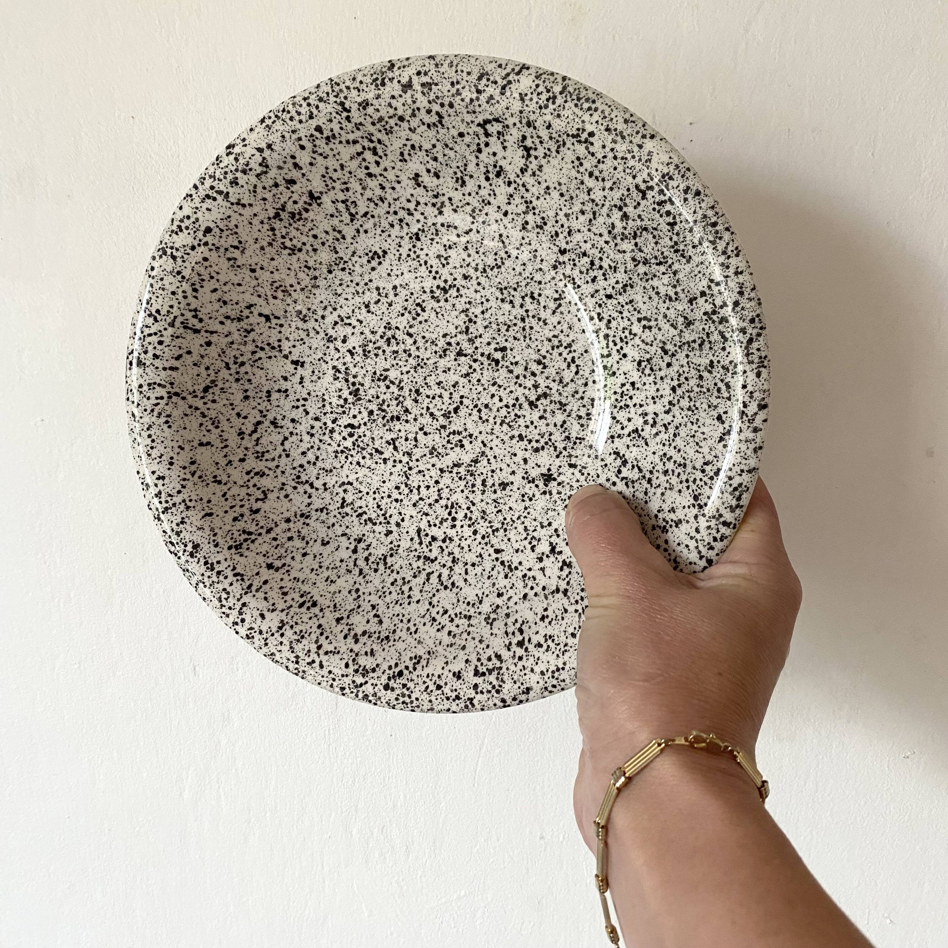 Black and white hollow plates 80s