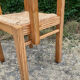 Brutalist chair in solid pine with a straw seat from the 1970s.