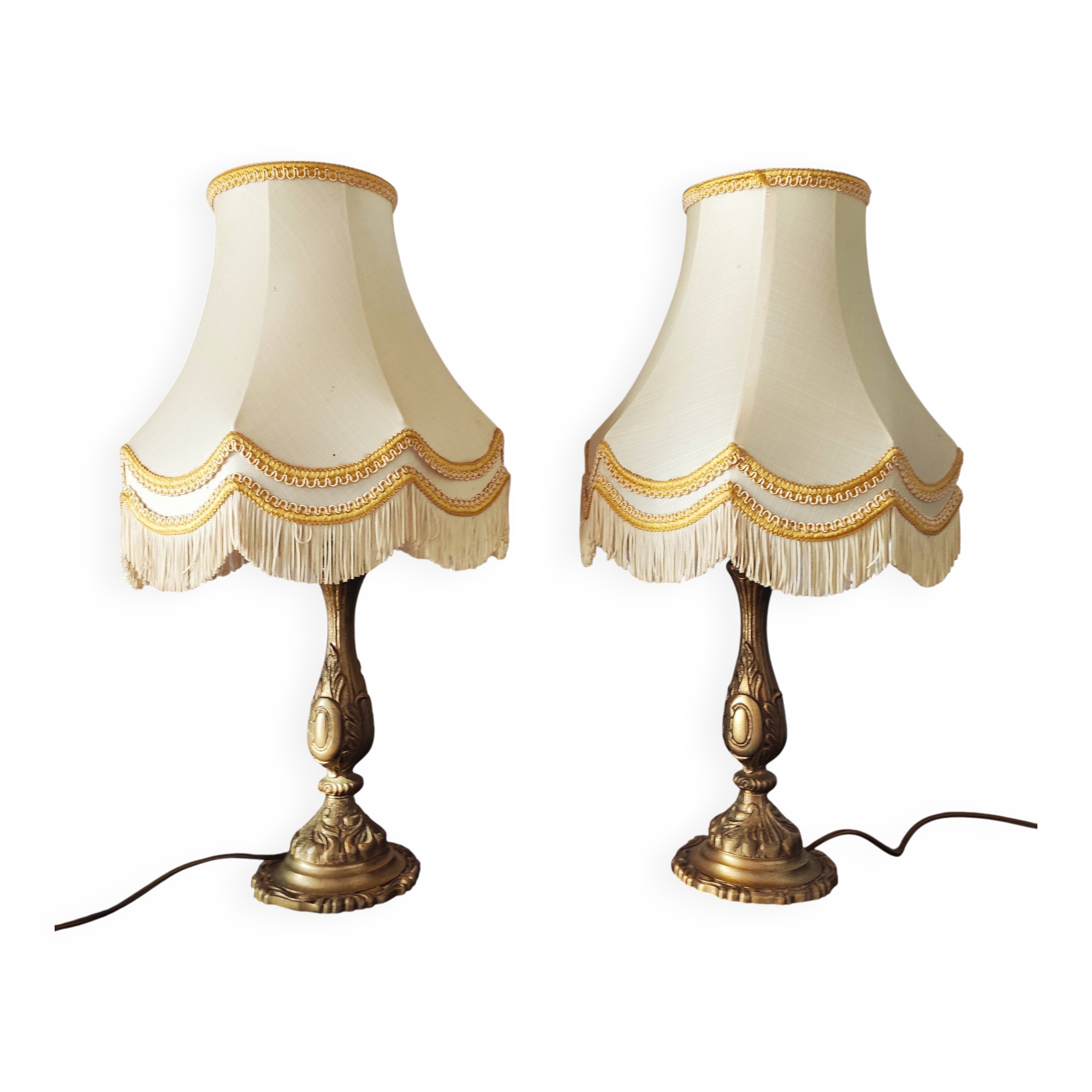 Pair of classic brass lamps from the 1950s