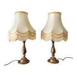 Paire de lampes classique en laiton de 1950