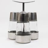 Set of condiments Marianne Denzel salt and pepper, Berndorf, Austria, 1960s