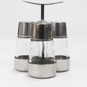 Set of condiments Marianne Denzel salt and pepper, Berndorf, Austria, 1960s