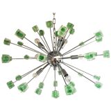 Lustre cubes verts murano verre ovale spoutnik