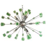 Lustre cubes verts murano verre ovale spoutnik