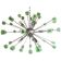 Green cubes murano glass oval sputnik chandelier