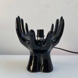 Sculpted ceramic globe lamp.