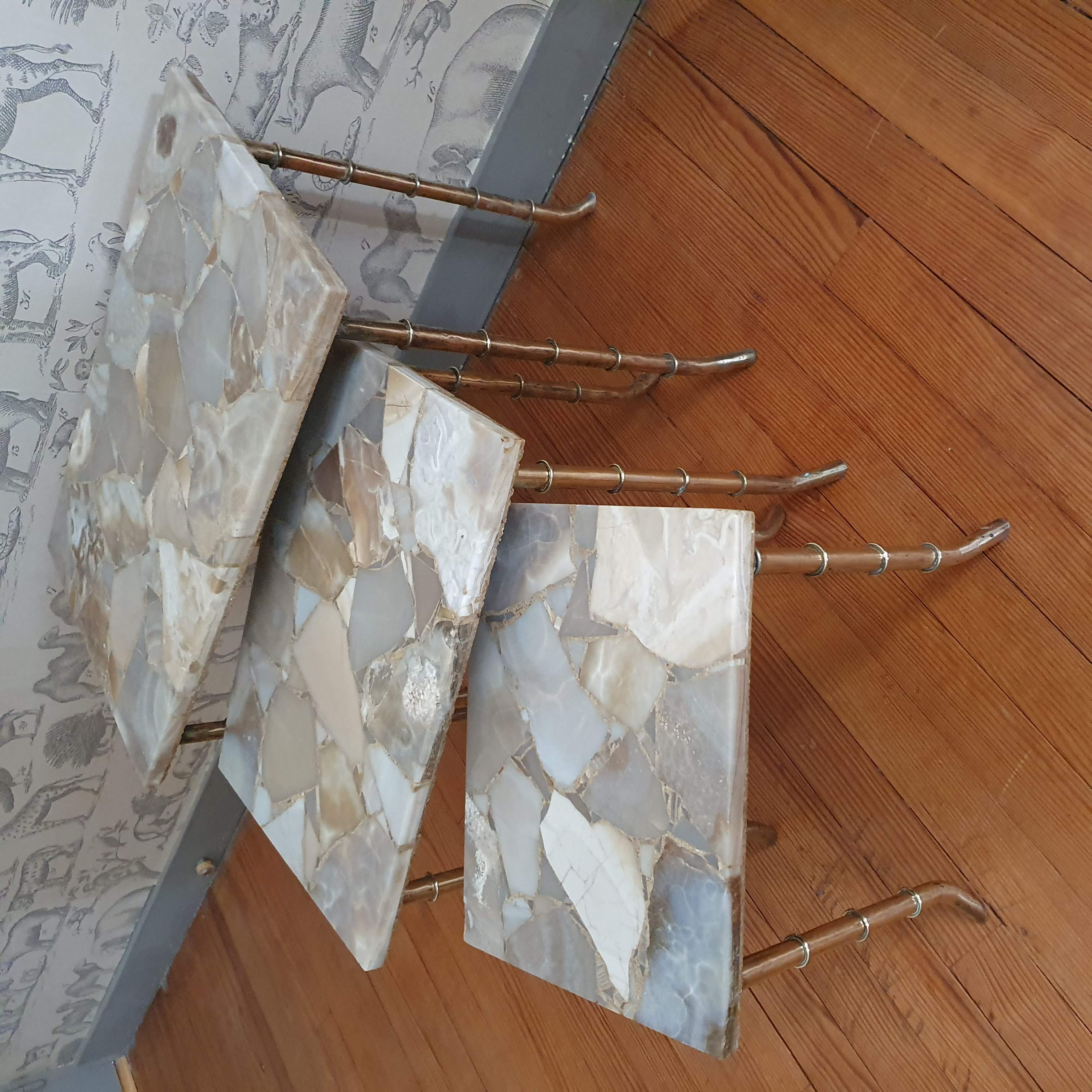 Brass and marble tables