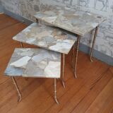 Brass and marble tables