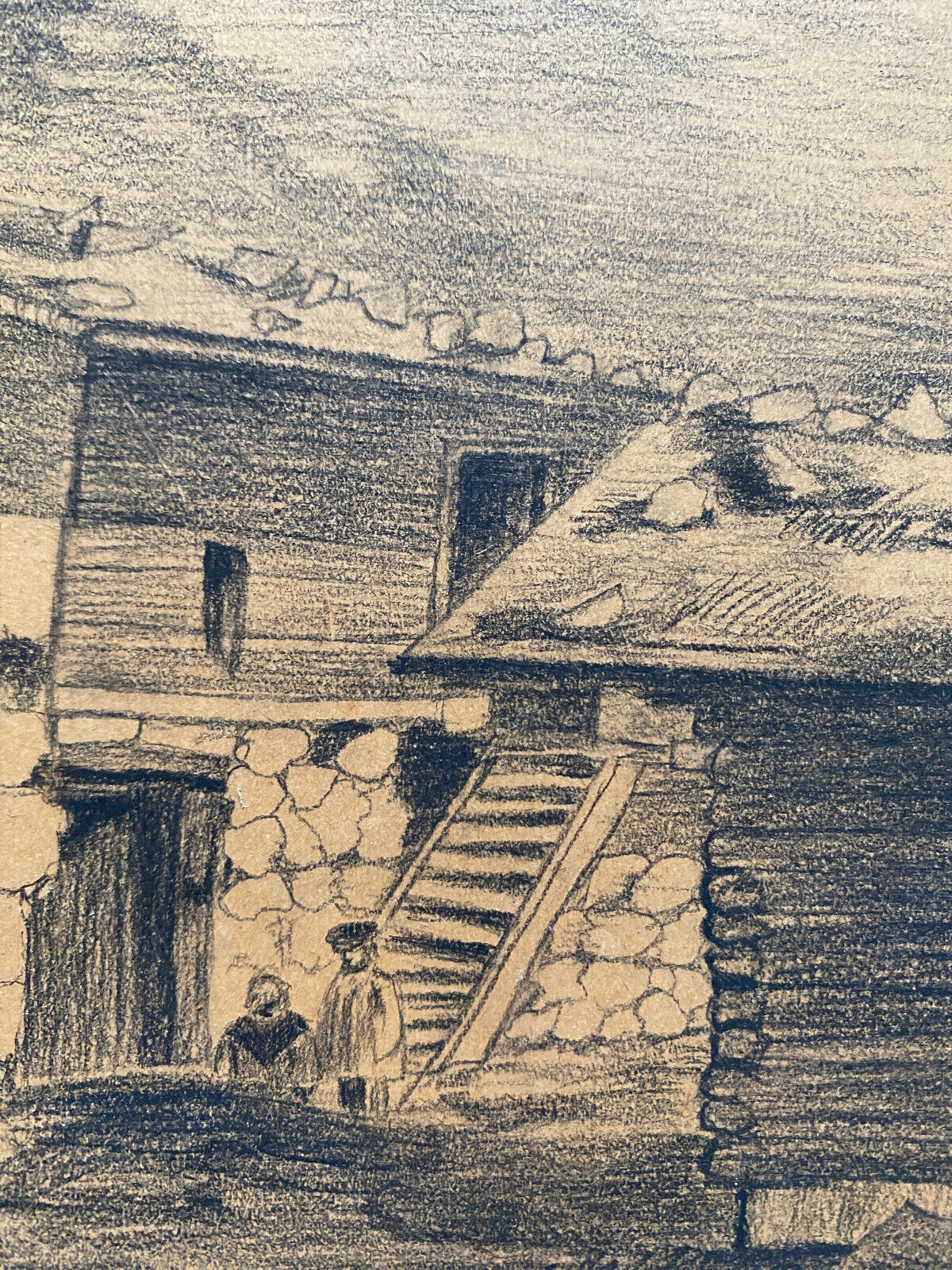 Pair of original drawings by Alice Gendreau dated 1908 "Alpine Landscapes"