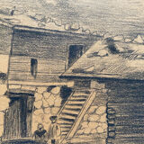Pair of original drawings by Alice Gendreau dated 1908 "Alpine Landscapes"