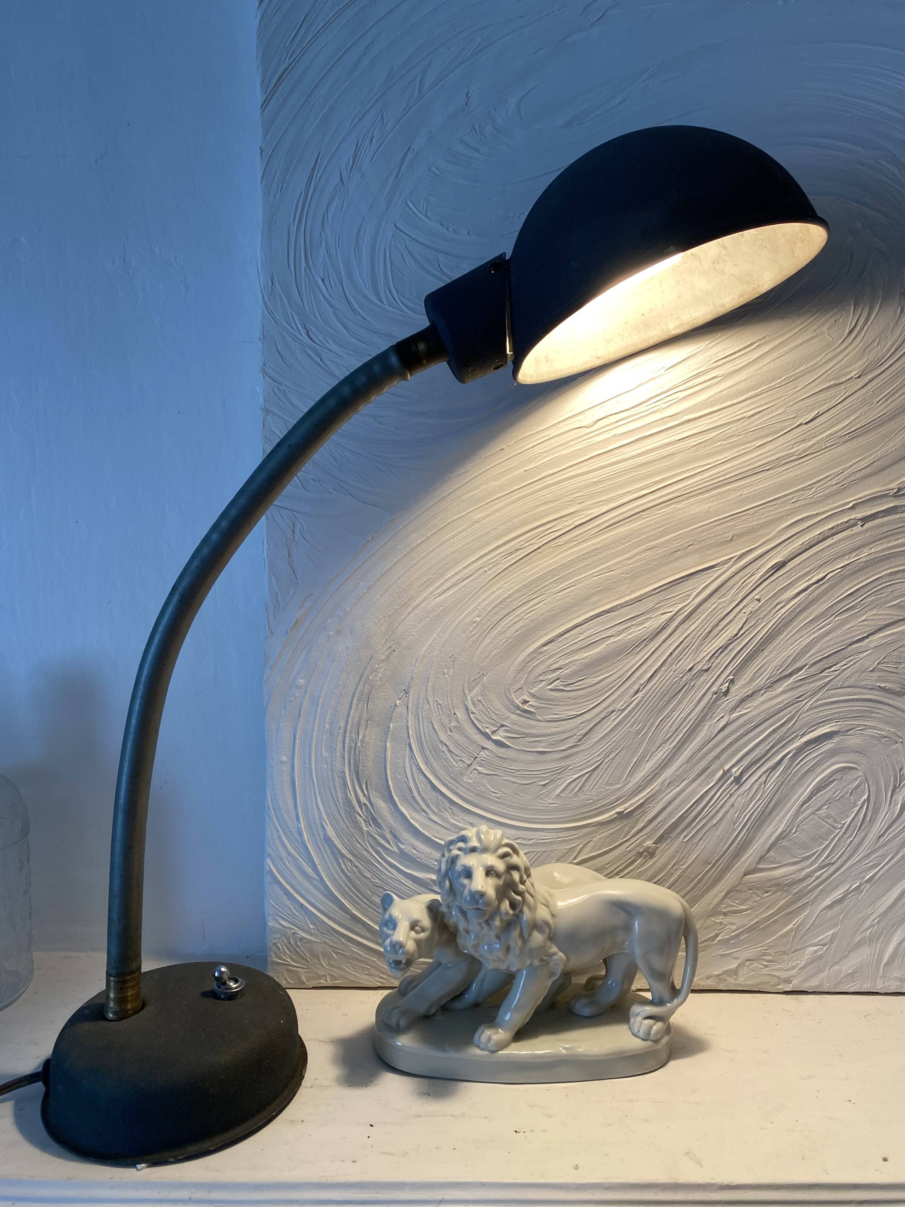 1950s Army Industrial Desk Lamp