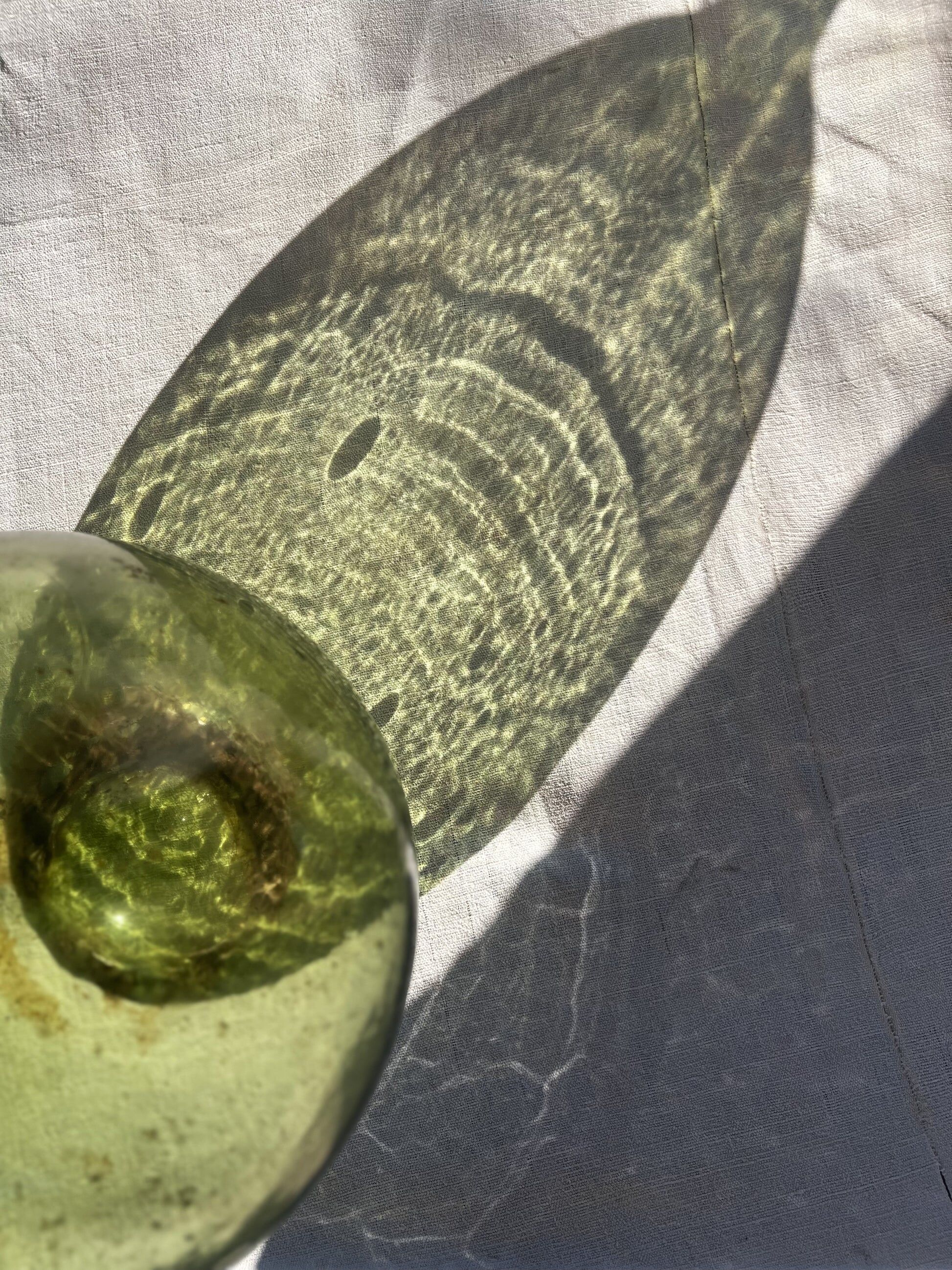 Large French green glass demijohn