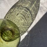 Large French green glass demijohn