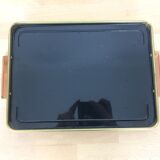 Gold metal gridded mirror tray