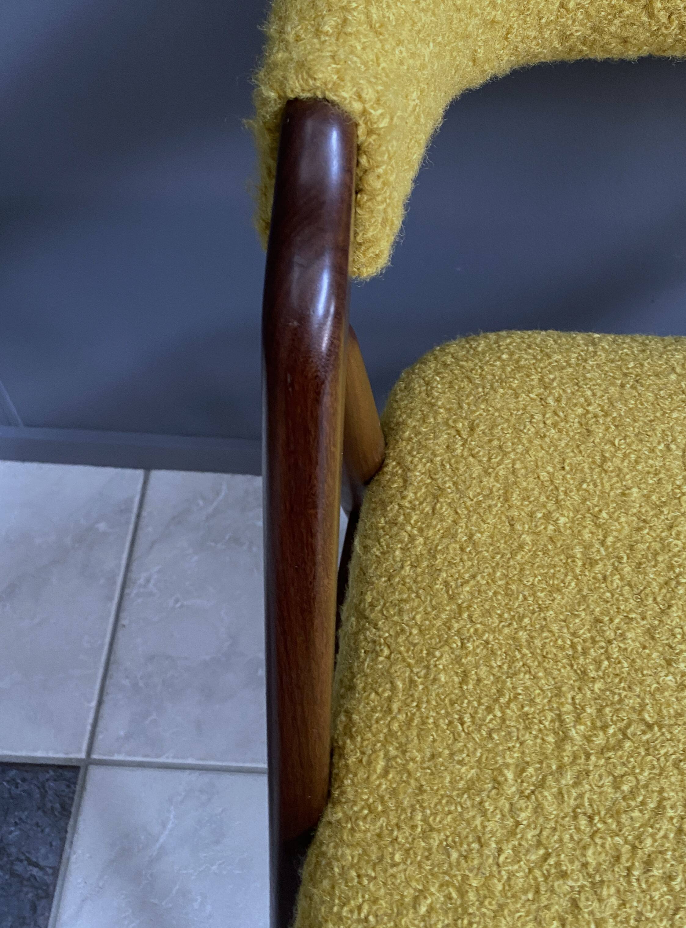 Thomas Harlev chair model 205 for Farstrup in yellow Boucle