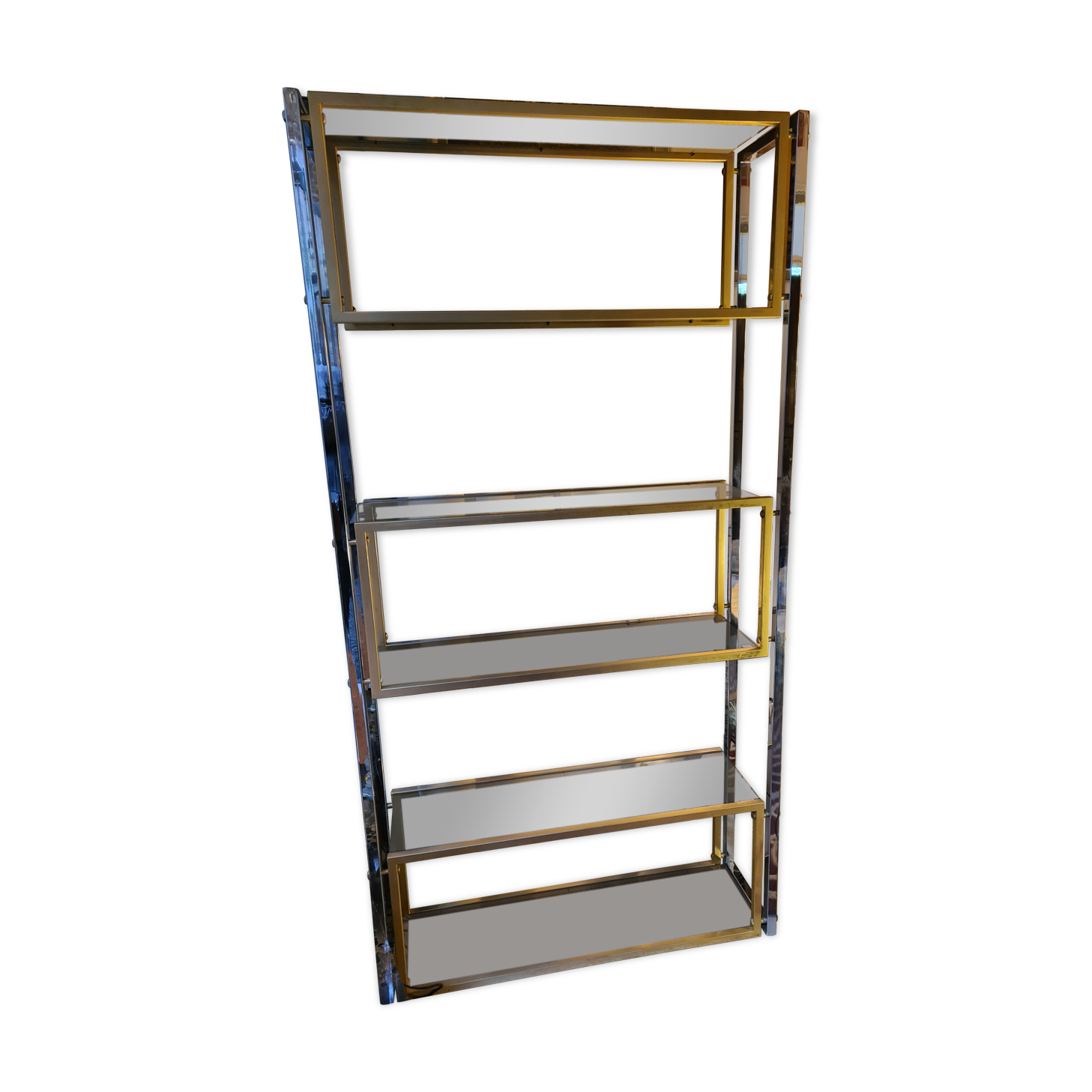 Vintage chrome and brass floor