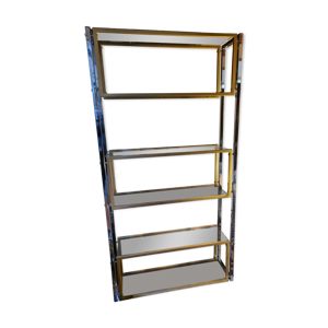 Etagere vintage chrome et laiton