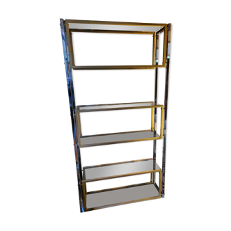 Etagere vintage chrome et laiton