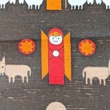 Södahl 1960s jute table runner, Nativity scene
