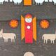 Södahl 1960s jute table runner, Nativity scene
