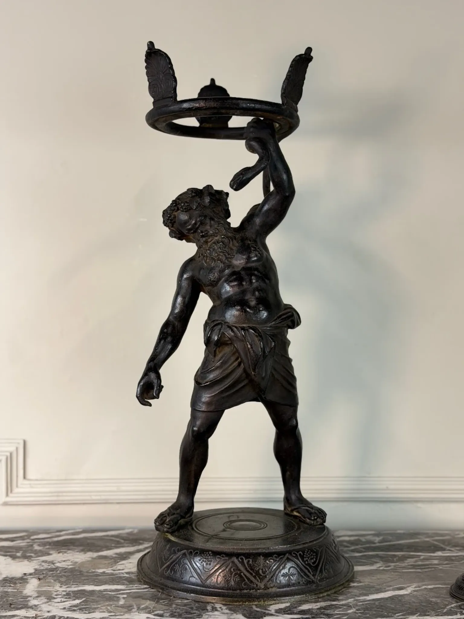 Drunken Silenus, black patinated bronze after the Antique circa 1880