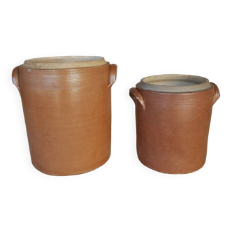 Pair of old stoneware vase pots