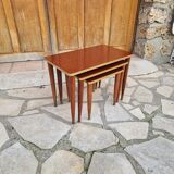 Vintage 1960s nesting coffee table.  
Large table: 54x32 H 41  
Medium