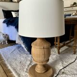 Turned oak lamp