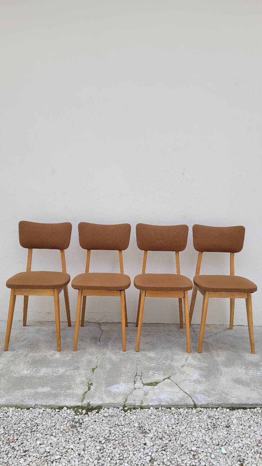 Series of 4 vintage chairs - 1950s