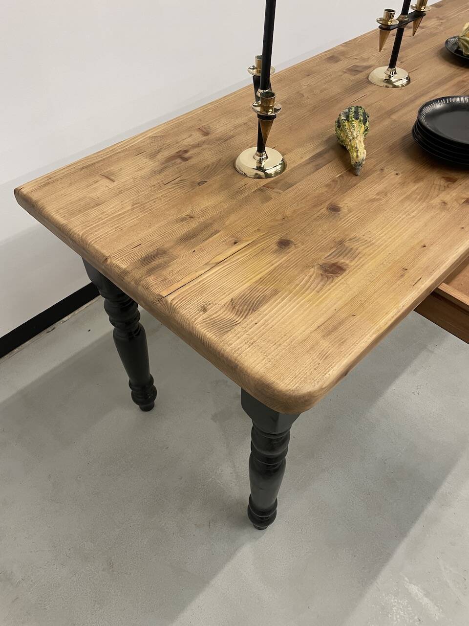 Farm table desk turned legs