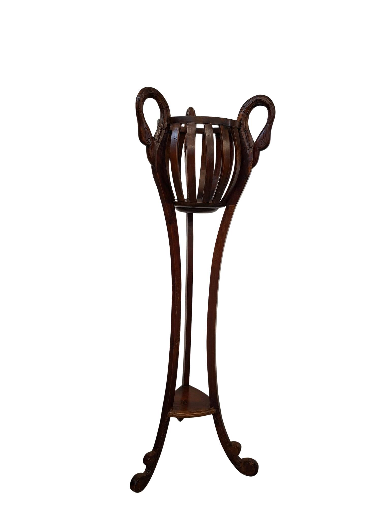 Elegante Porta Vaso Vintage in Ciliegio