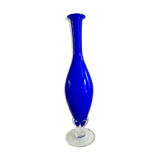 Soliflore ancien en verre bleu
