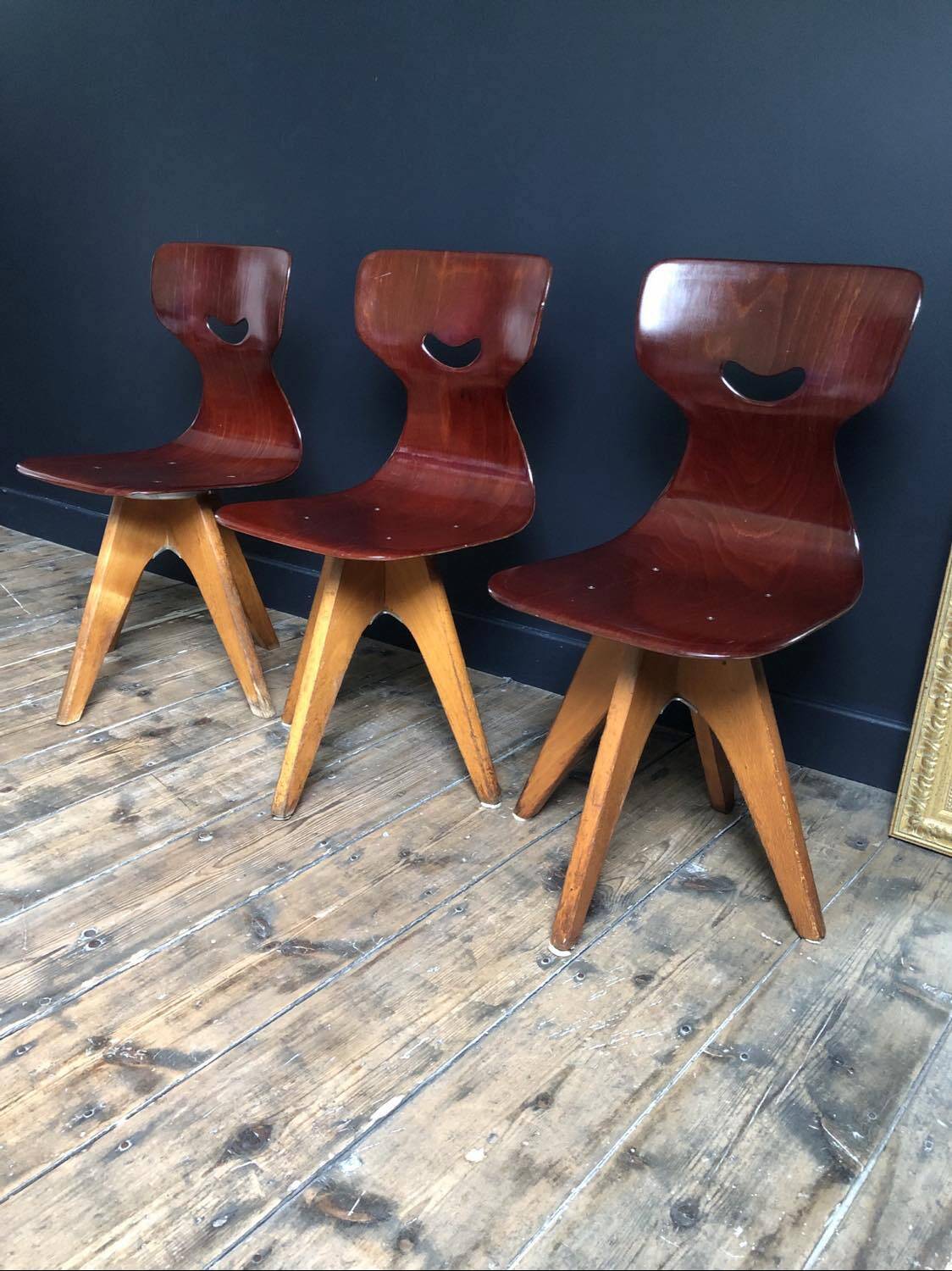 Vintage Smile chairs by Adam Stegner, antique designer seats