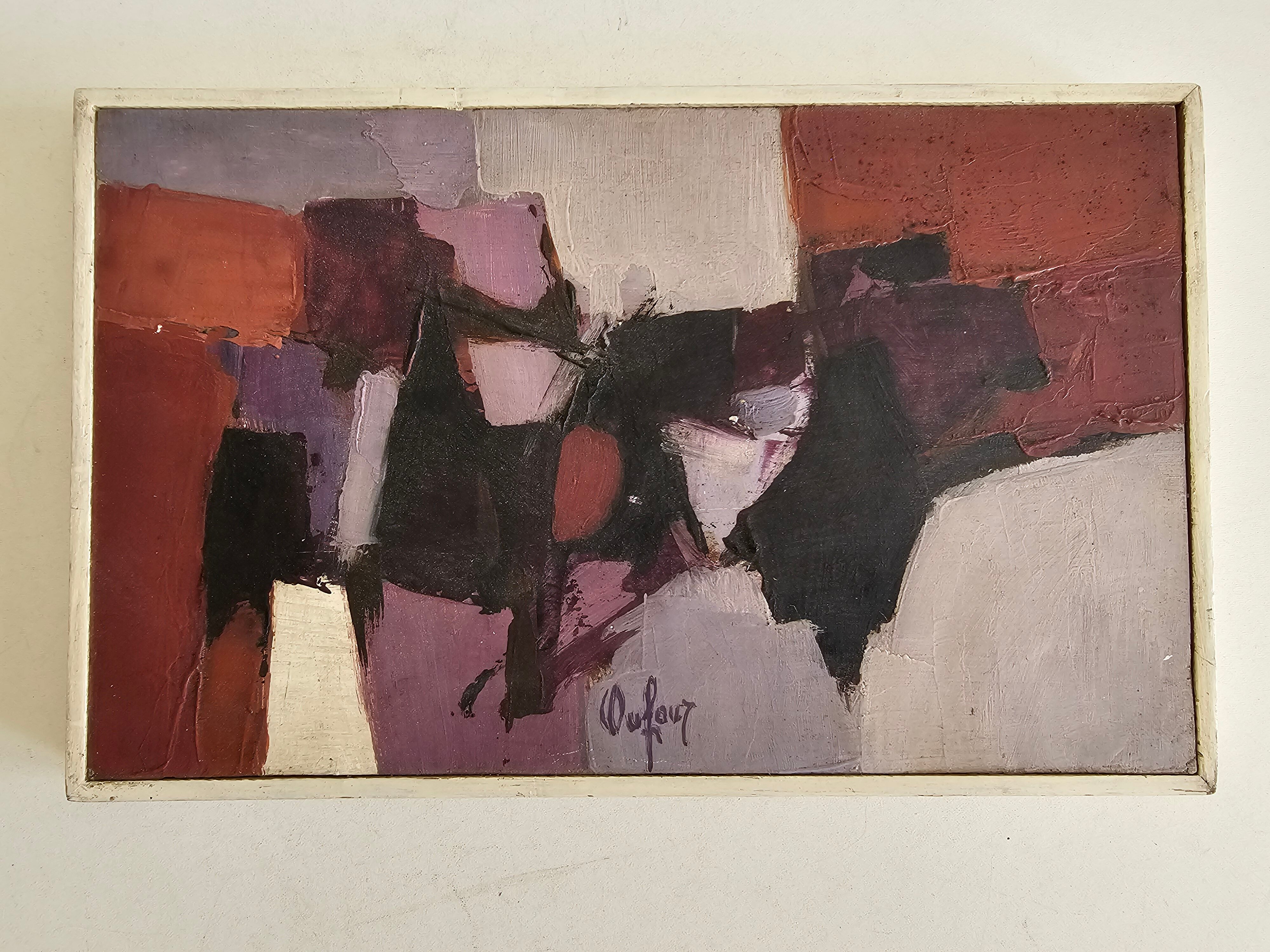 Oil Painting on Panel Abstract Composition - Les Arcs Peisey Vallandry