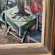 Oil on panel by Swedish artist – "Interior with figure" by Olle Nordberg (1905–1986) – 1944 – vintage and framed – 40×46 cm (15.7"×18.1")