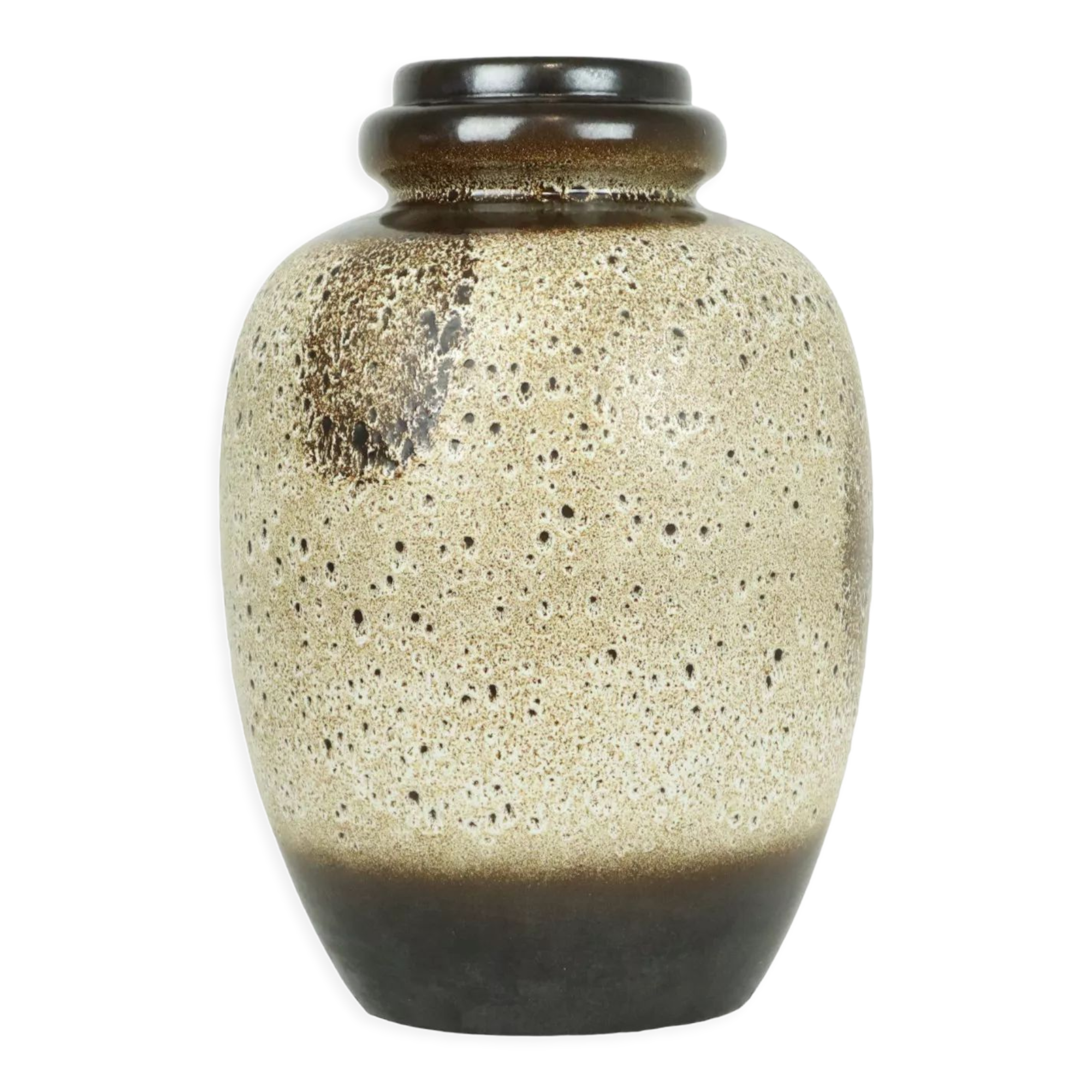 Fat Lava Vase XXL West Germany Scheurich Cream Brown 286-51