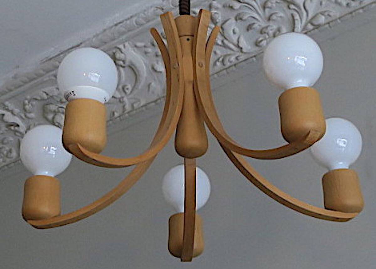 Chandelier à hauteur variable Domus avec 5 bras, Danemark années 1970