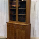 English two-piece mahogany bookcase from the 1950s