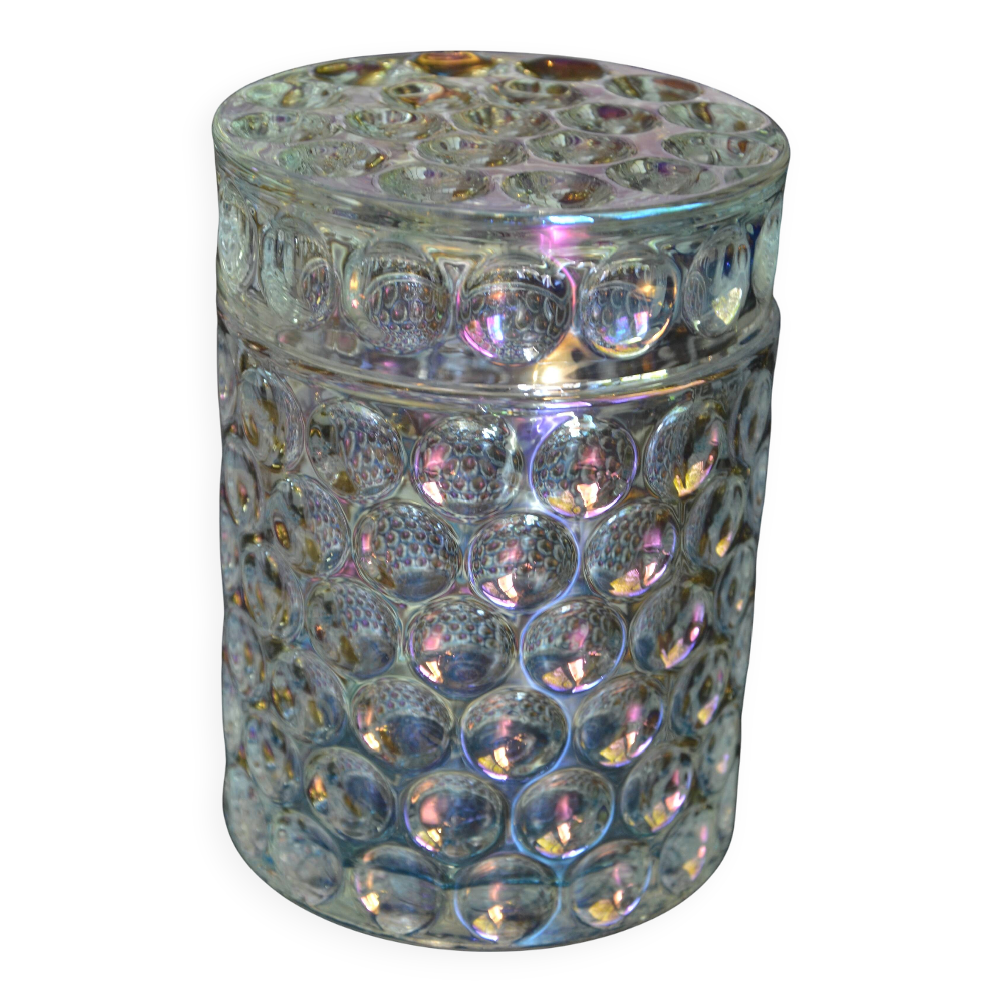 Molded-pressed glass jar/candy dish