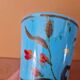 Blue opaline vase with floral decoration from the Napoléon III period.