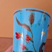 Vase en opaline bleue à décor de fleurs, époque Napoléon III